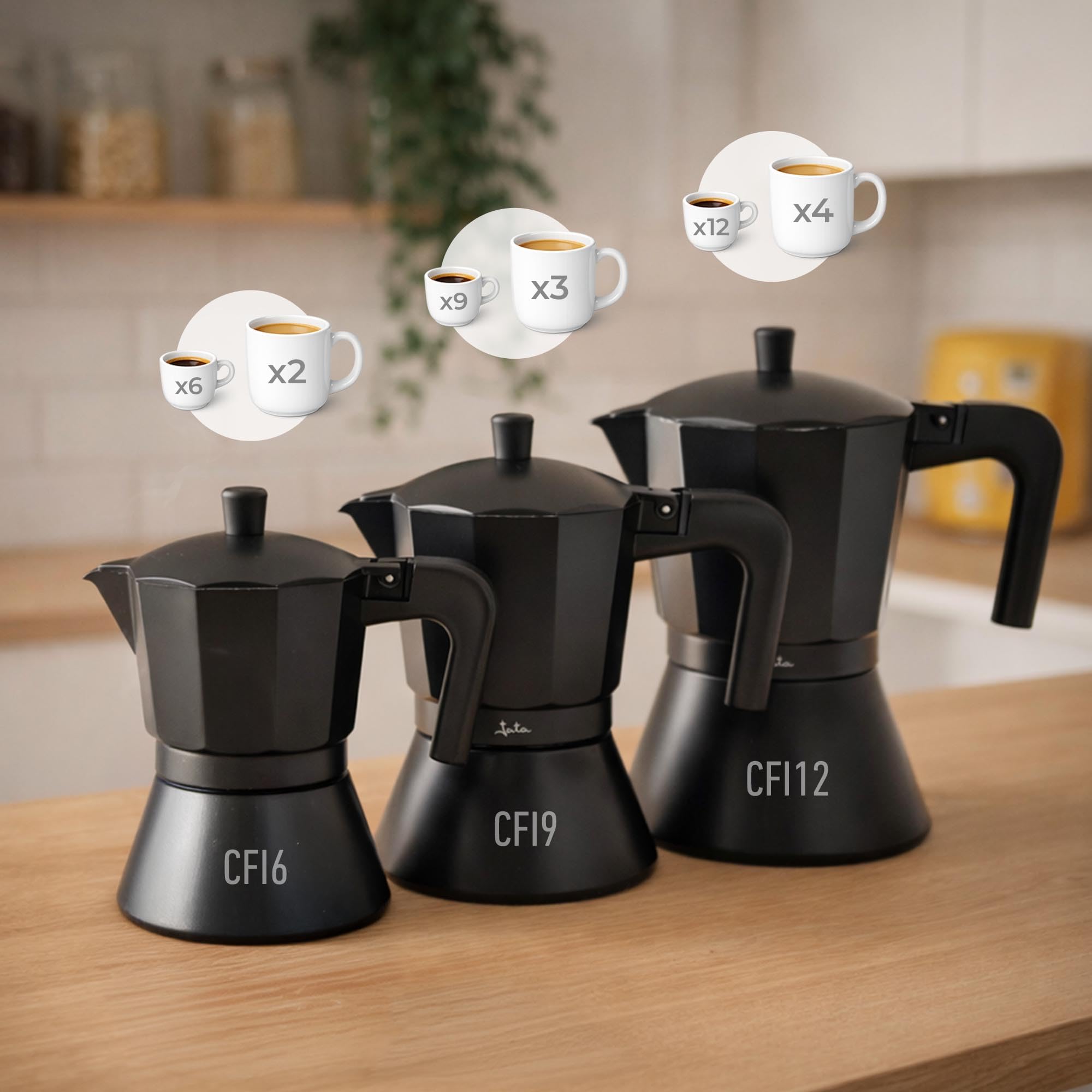 Quid Espressomachine Black Coffee voor inductie, 12 kopjes