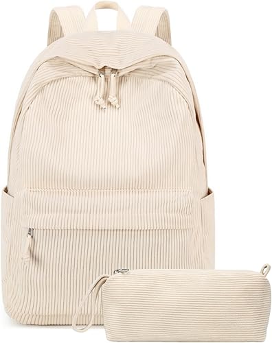 BTOOP Mochila escolar para adolescentes, mochila grande de pana ligera de 15.6 pulgadas, bolsa para laptop para niñas y mujeres, casual, escuela