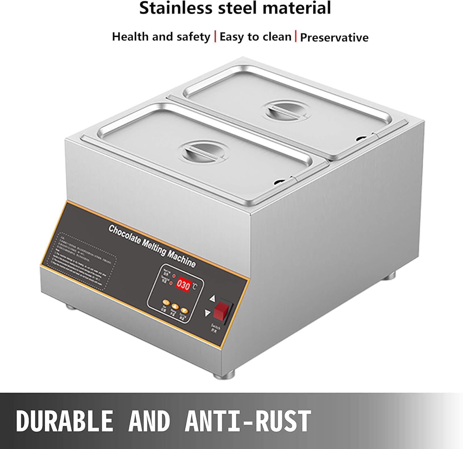 Chocolate Melting Pot - Professional Electric Chocolate Tempering Machine with Digital Control, Commercial Use, 1-4 Tank Capacity, Efficient Melter/Heater for Chocolate