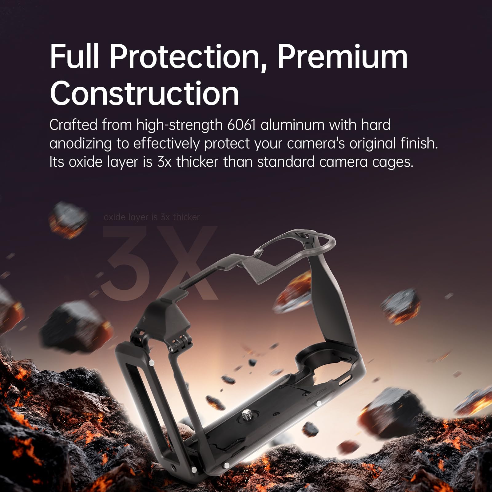 FALCAM Gabbia per Fotocamera in Lega di Alluminio Compatibile con Hasselblad X2D X2D II, Gabbia Protettiva in Alluminio 6061 con L-Plate Arca Modulare, Slot Compatibile AirTag, Design Lay-Flat, Montag
