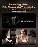 Vista 5 de Hollyland Lark MAX 2 Micrófono inalámbrico para iPhone/cámara/Android, cancelación de ruido AI, monitoreo inalámbrico, audio de cadena completa