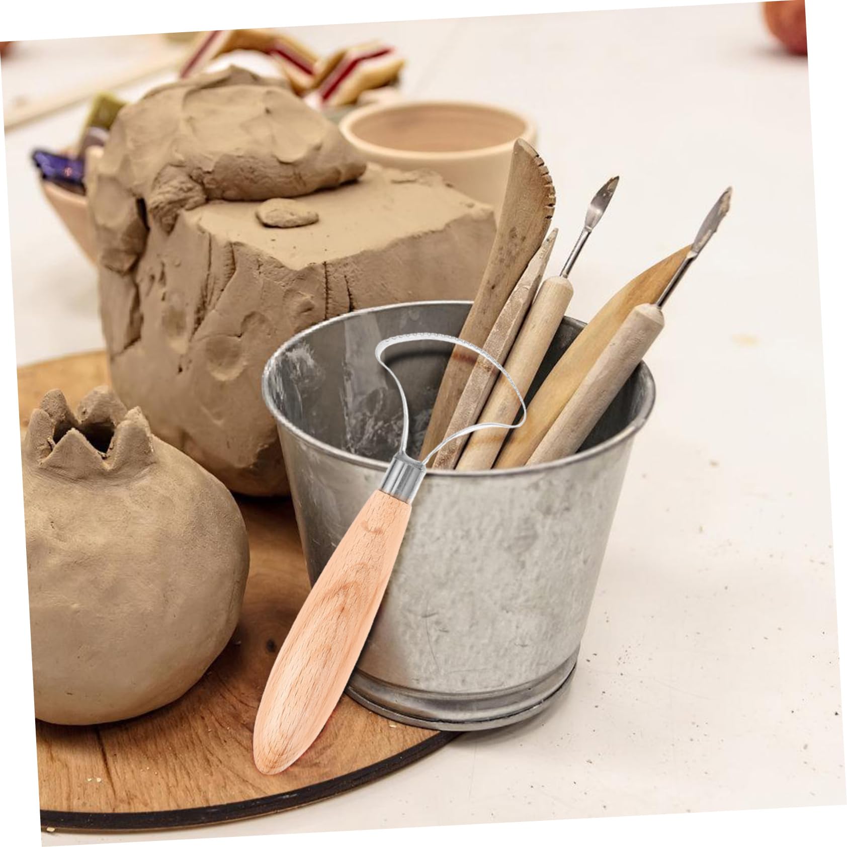 DOITOOL 5 Set Argilla Inossidabile E Utensili per Scultura Ceramica per Taglio Raschiatura E Modellazione Pasta Polimerica 3 Pezzi * 5