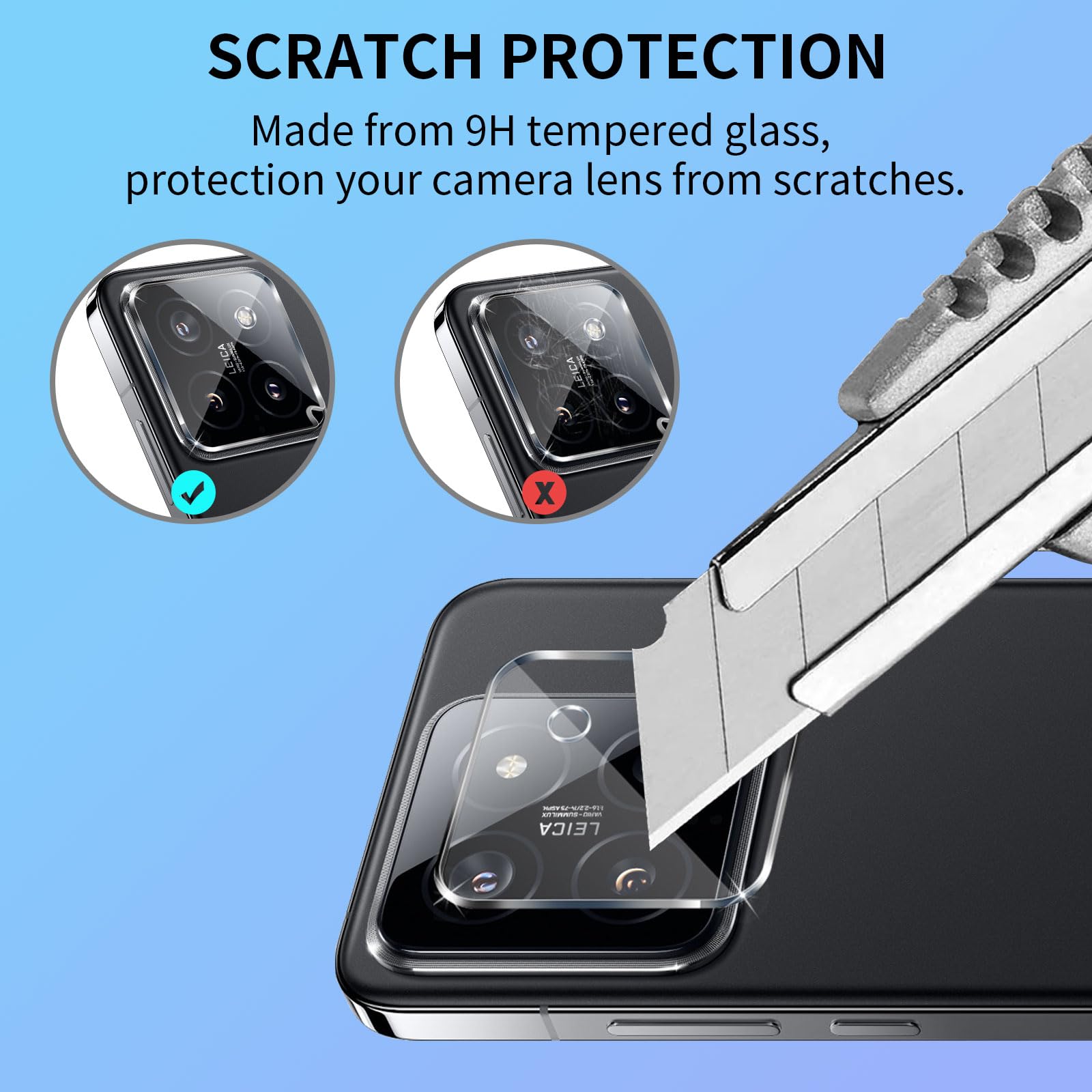 QULLOO 3er-Set Kamera Schutzfolie Für Xiaomi 14 Ultra – 9H Härte, Oleophob, Kratzfest