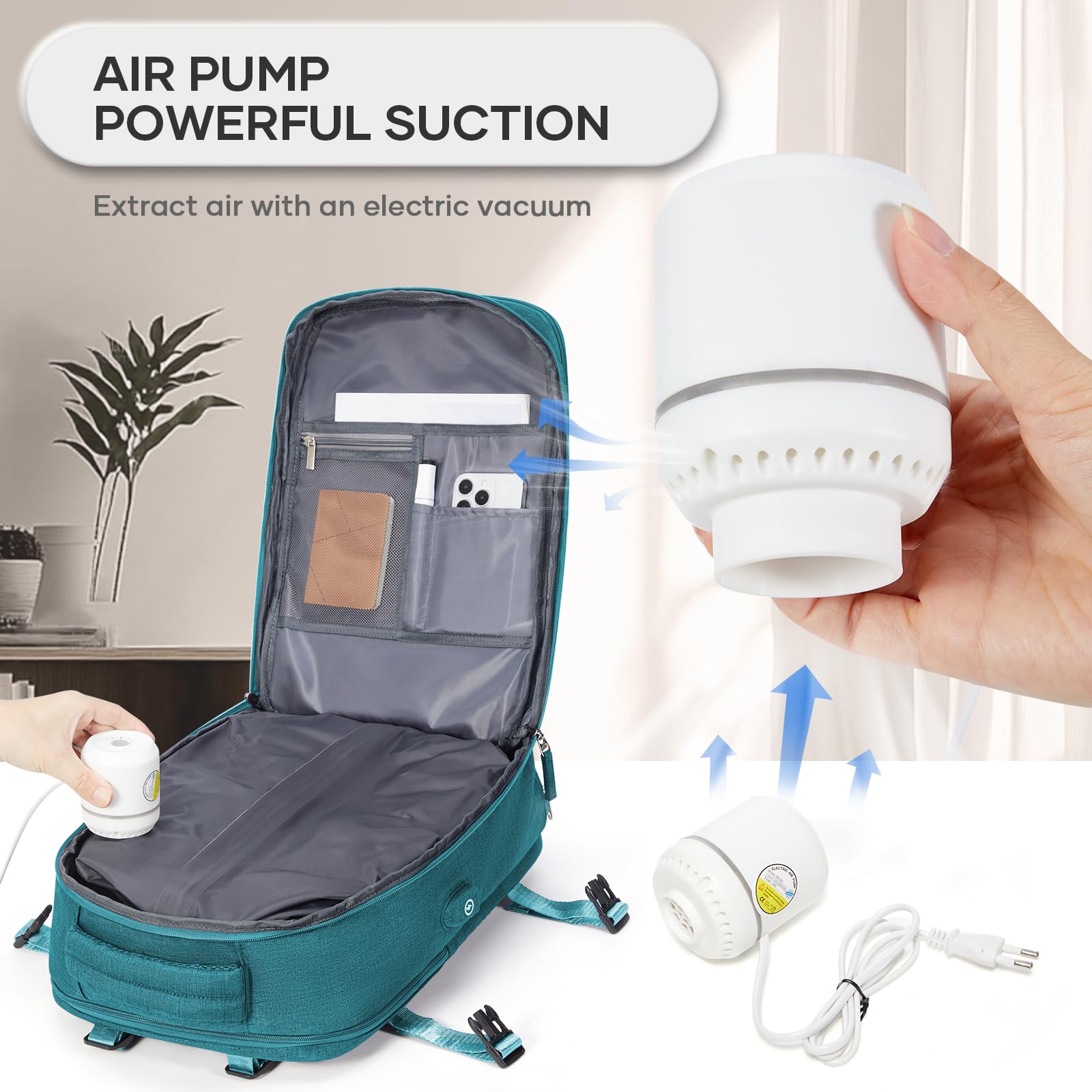 BJLFS Borse da Cabina per Ryanair 40x30x20 Zaino Wizzair Sottovuoto da viaggio 40x20x25 Bagaglio a Mano con compressione sottovuoto,Zaino Easyjet 45x36x20,Zaini Casual per laptop da 14 pollici