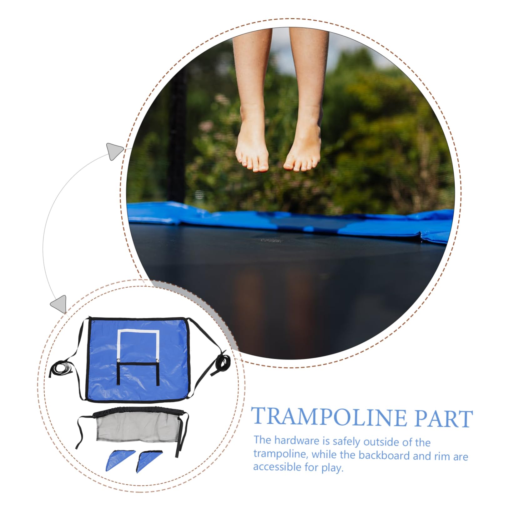 ifundom Plastic Trampoline Basketball Hoop Indoor Basketball Frame Wall Mount Fun Activity