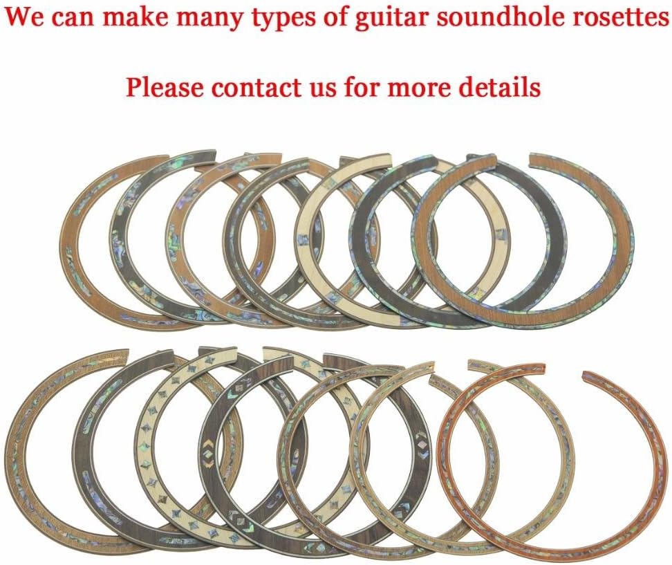Qaulity Acoustic Guitar 110 * 12 * 0.8mm Soundhole Rosewood Rosette Full Abalone Shell Inlay thumbnail
