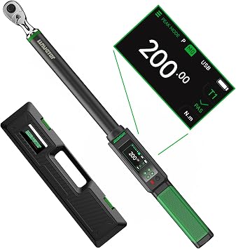 2026 Upgraded Digital Torque Wrench 1/2" Drive, 7.38-147.5 Ft-lbs/10-200 N.m, 2% Torque Wrench with Buzzer & LED Indicator for Automotive Motorcycle & Bicycle 1/2-Inch, 7.38-147.5 Ft-lbs