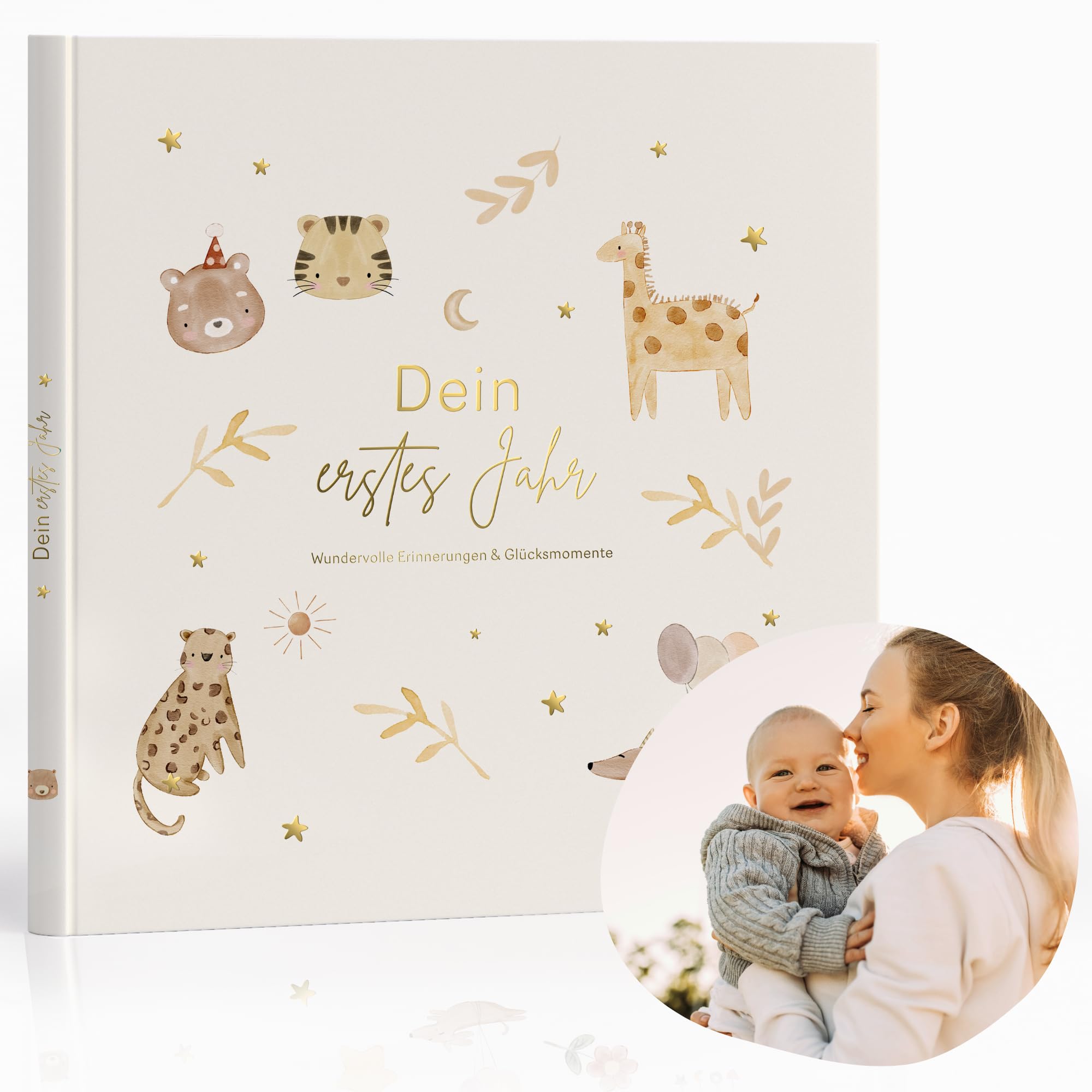 Album bébé plaqué or MeinBaby123, livre souvenir de 136 pages de qualité supérieure