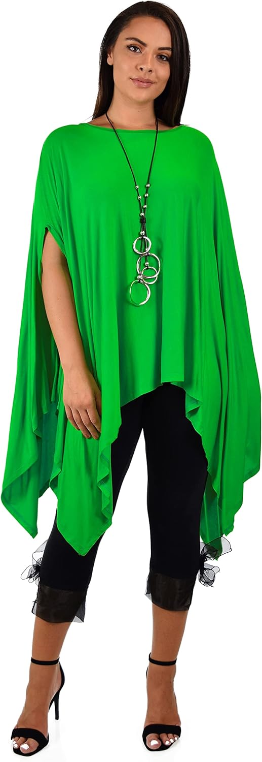 Dare2bStylish Women Versatile Loose Fit Dolman Poncho Tunic Dress Top Cover Up