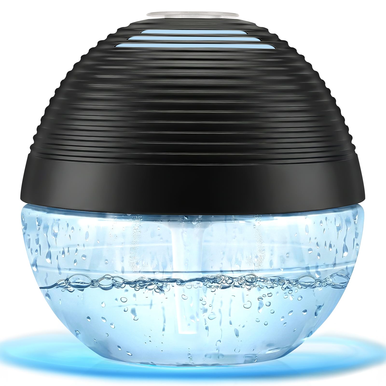 Lavadora de aire purificadora a base de agua, revitalizador y ambientador, aire fresco con 6 luces coloridas para habitaciones (negro)