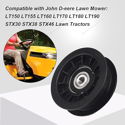 Miniatura 4 de AM121968 Polea tensora para John D-eere STX 30 38 46 LT 120 130 160 170 180 190 LTR 155 166 Tractores de césped y jardín, sustituye a AM107335