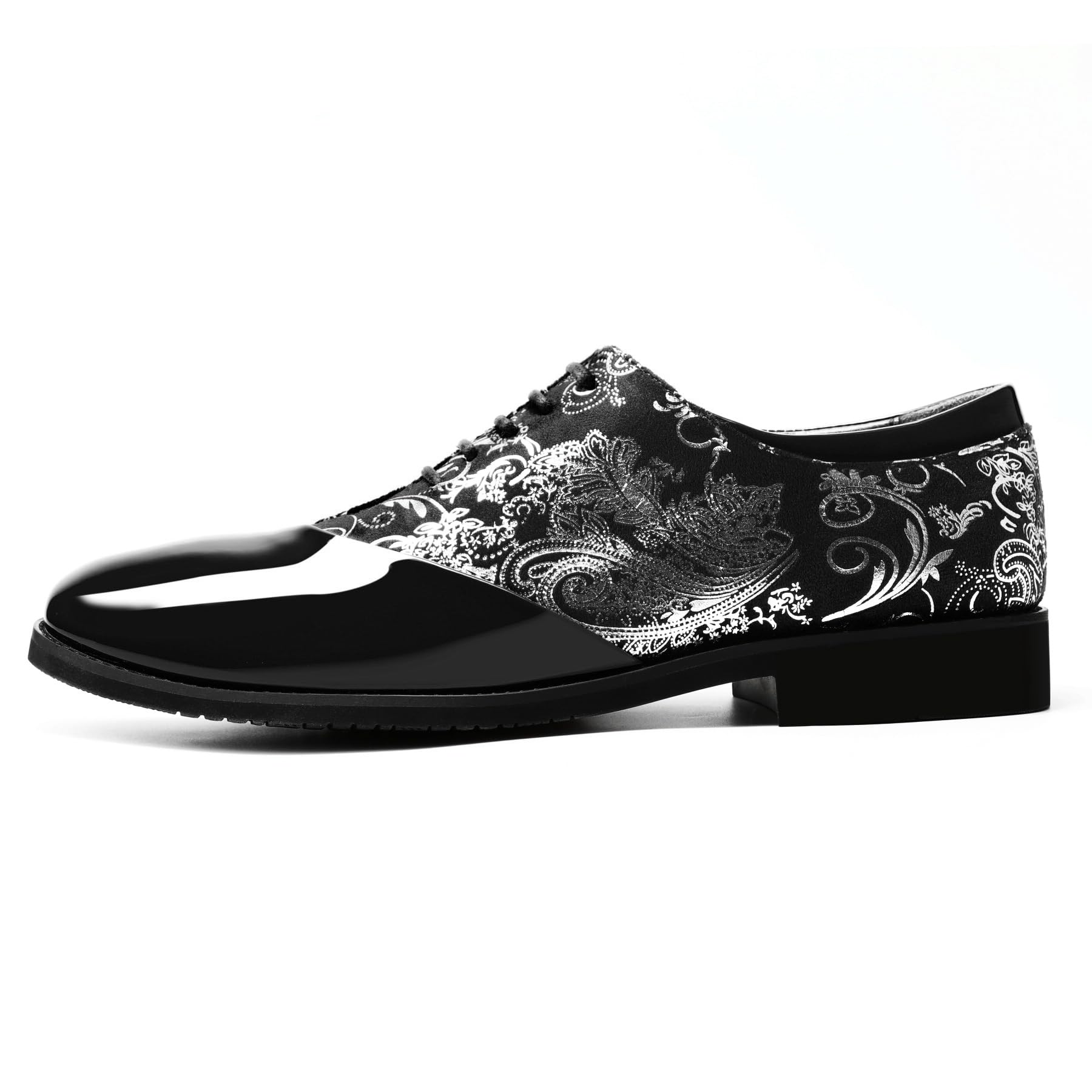 YFFUSHI Scarpe Uomo Derby Jacquard Pelle PU Lacci Formali Business Traspiranti Largo Eleganti Brogues