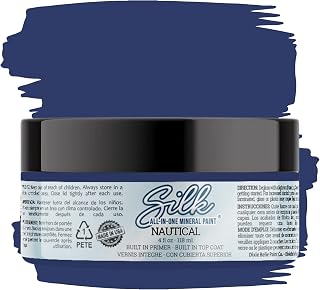 Dixie Belle Silk All-in-One Mineral Paint - Nautical (4oz) - Navy Blue Water Based Built-In Primer + Topcoat for Wood + Metal - Durable Furniture Paint - Low Reflective Finish - Made in the USA