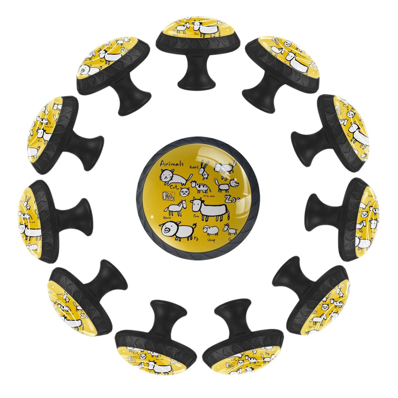 Bouton de tiroir Zoo lot de 12 pour sécuriser et décorer les meubles