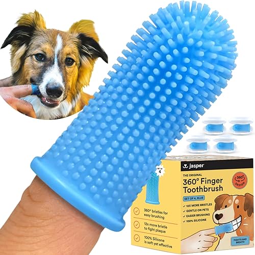 Miniatura 32 de Jasper Cepillo de dientes para perros, kit de cepillado de dientes de mascotas de 360 grados, cepillo de dientes para gatos, kit de cuidado dental