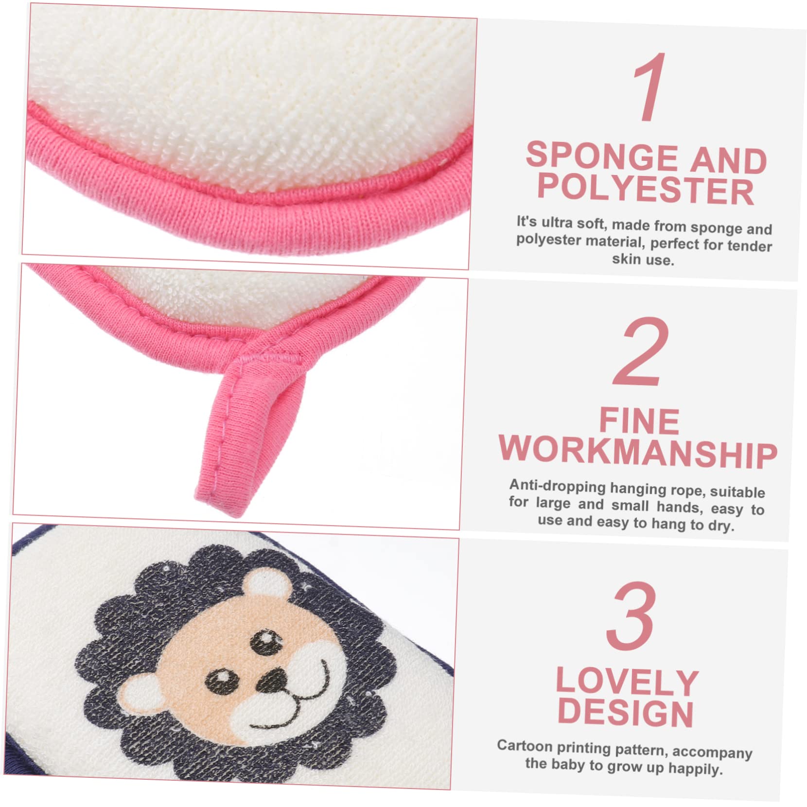 Housoutil 20 Piezas Esponja de baño con bola de baño toalla niño toalla infantil esponja exfoliante bath towels toallas del baño Malla esponja vegetal toalla de baño Depurador bebé poliéster