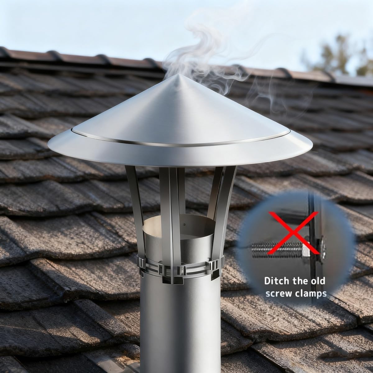 Runde Schornsteinabdeckung 304 Stainless Steel Chimney Rain Cap