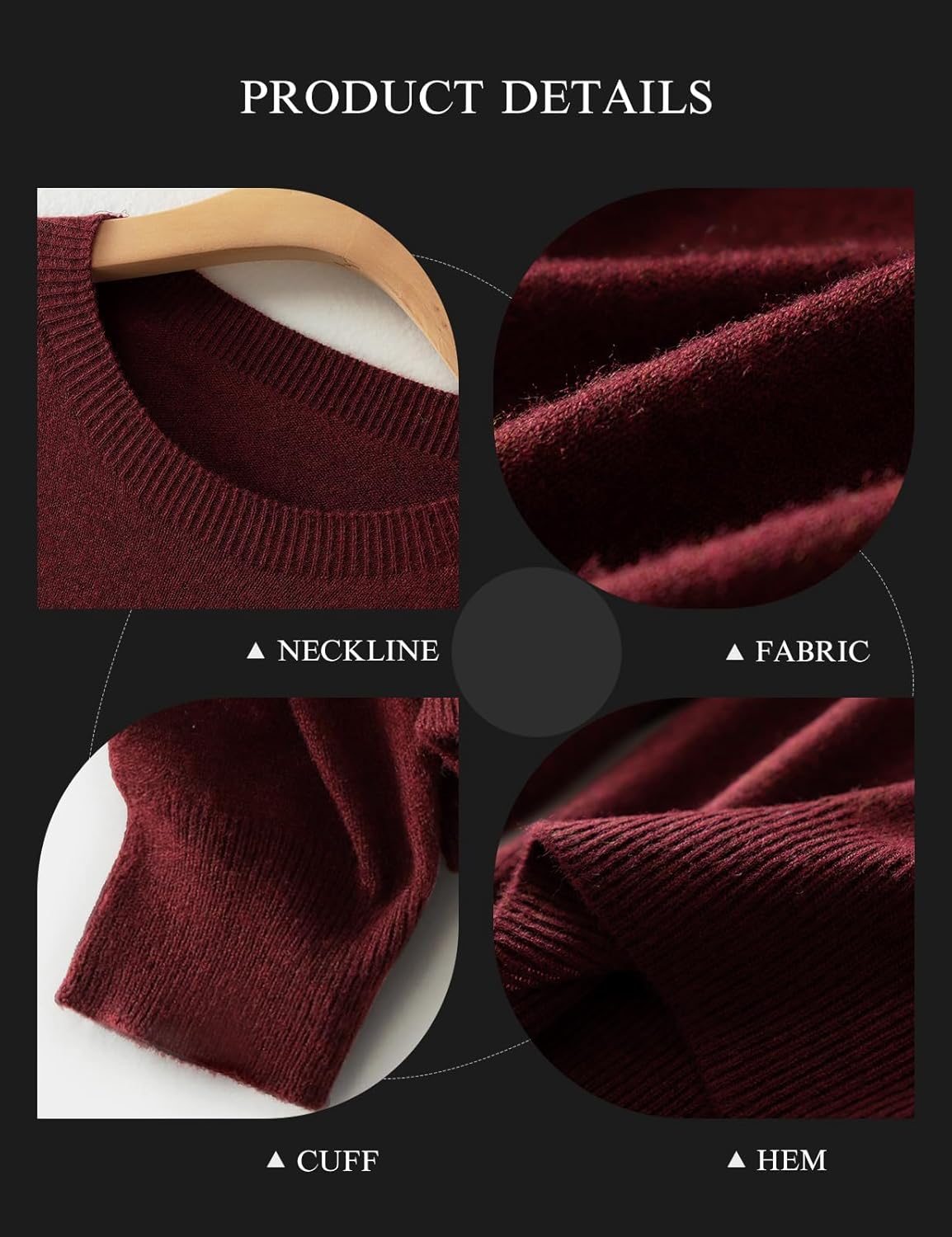 Women's Merino Wool Blend Sweater Fall Winter Crew Neck Long Sleeve First-Line Ready to Wear Seamless Knit Sweater - Image 4