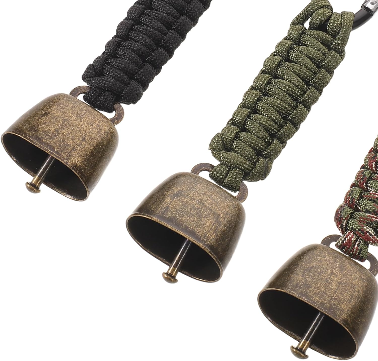 Toddmomy 3PCS Bear Safety Warning Bell - Metal Outdoor Emergency Wildlife Alert Bells with Carabiner Keychain for Hiking Camping Trekking