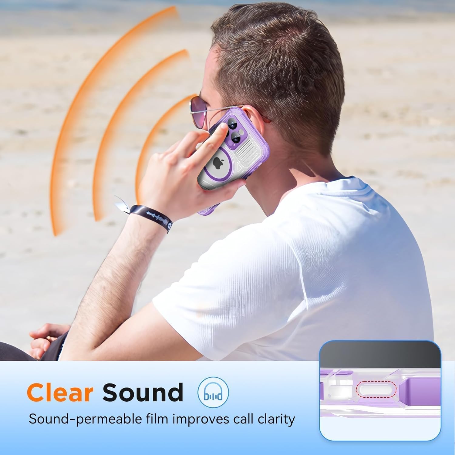 WIFORT for iPhone 16 Pro Max Waterproof Case, [IP68 Underwater] [Blue Light Filter Lens] [15FT Military Shockproof], Fit for Magsafe Full Body Magnetic Frosted Phone Case with Lanyard, 6.9" Purple