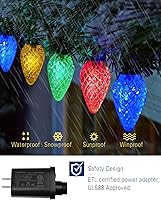 Vista 5 de Luces de Navidad RGB C9 para exteriores de 59 pies, 75 LED, efectos de persecución de bricolaje, luces de Navidad inteligentes, aplicación