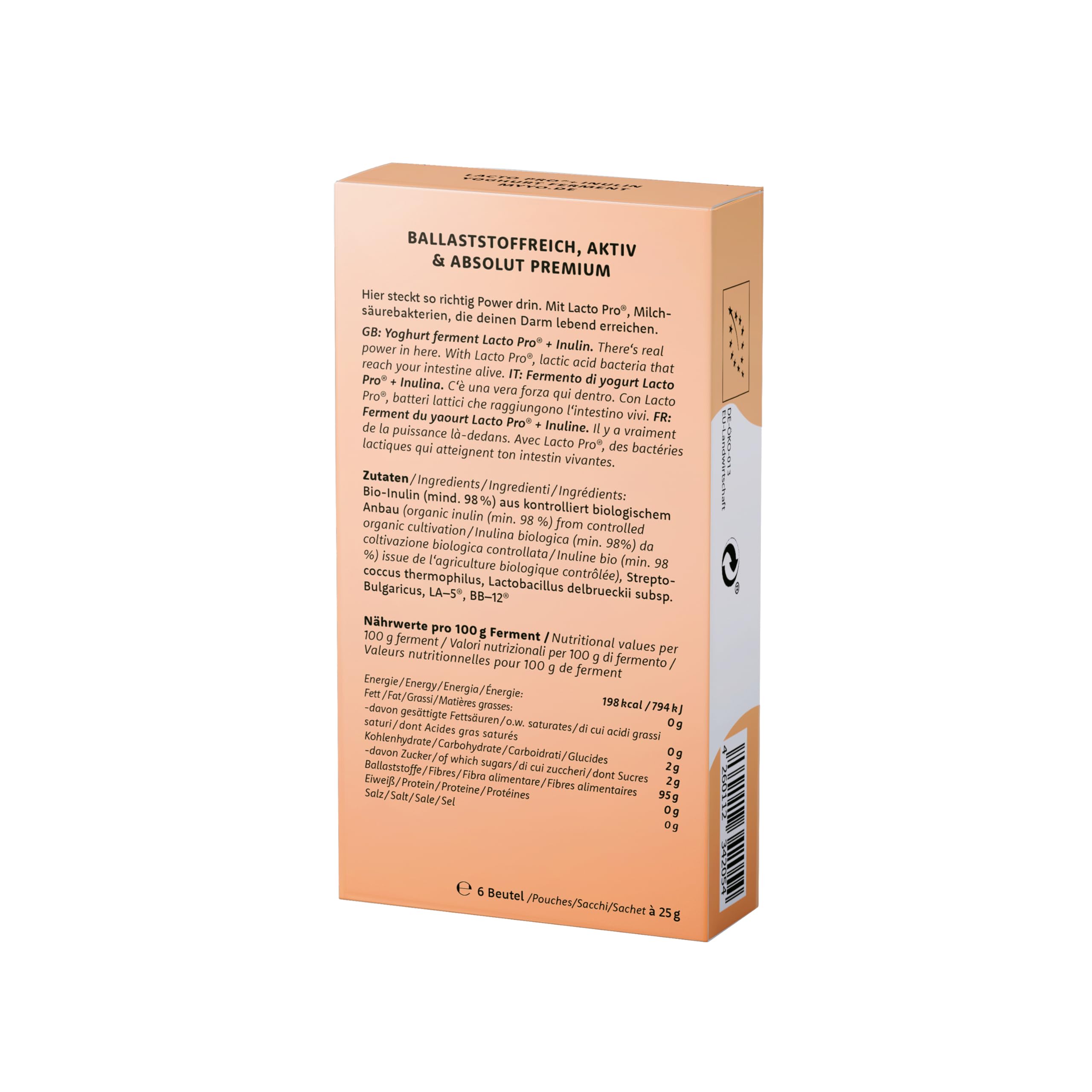Fermento de yogur ecológico My.Yo, con bifidobacterias e inulina, para hacer yogur casero fresco y delicioso