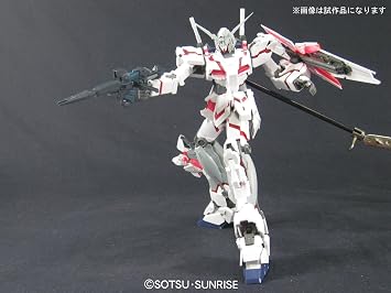 Bandai Hobby RX-0 Unicorn Gundam HD Color with MS Cage Master Grade Figure, Scale 1/100