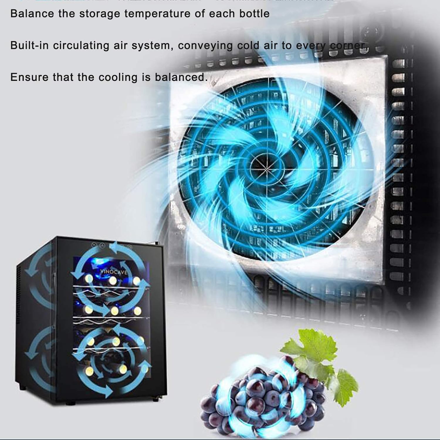 12 Bottles Wine Cooler Compressor Freestanding Chiller Counter Wine Beer Champagne Wine Cellar Digital Temperature Display Double Layer Glass Door Quiet Operation