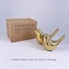 Estatuas de Aves Pequeñas FANTESTICRYAN para Decoración del Hogar, Estilo Moderno, Dorado, M y L | Figuras de Animales de Cerámica, Set de 2 Adornos Decorativos, para Sala, Dormitorio, Escritorio de Oficina, Gabinetes, Barra de Café 5