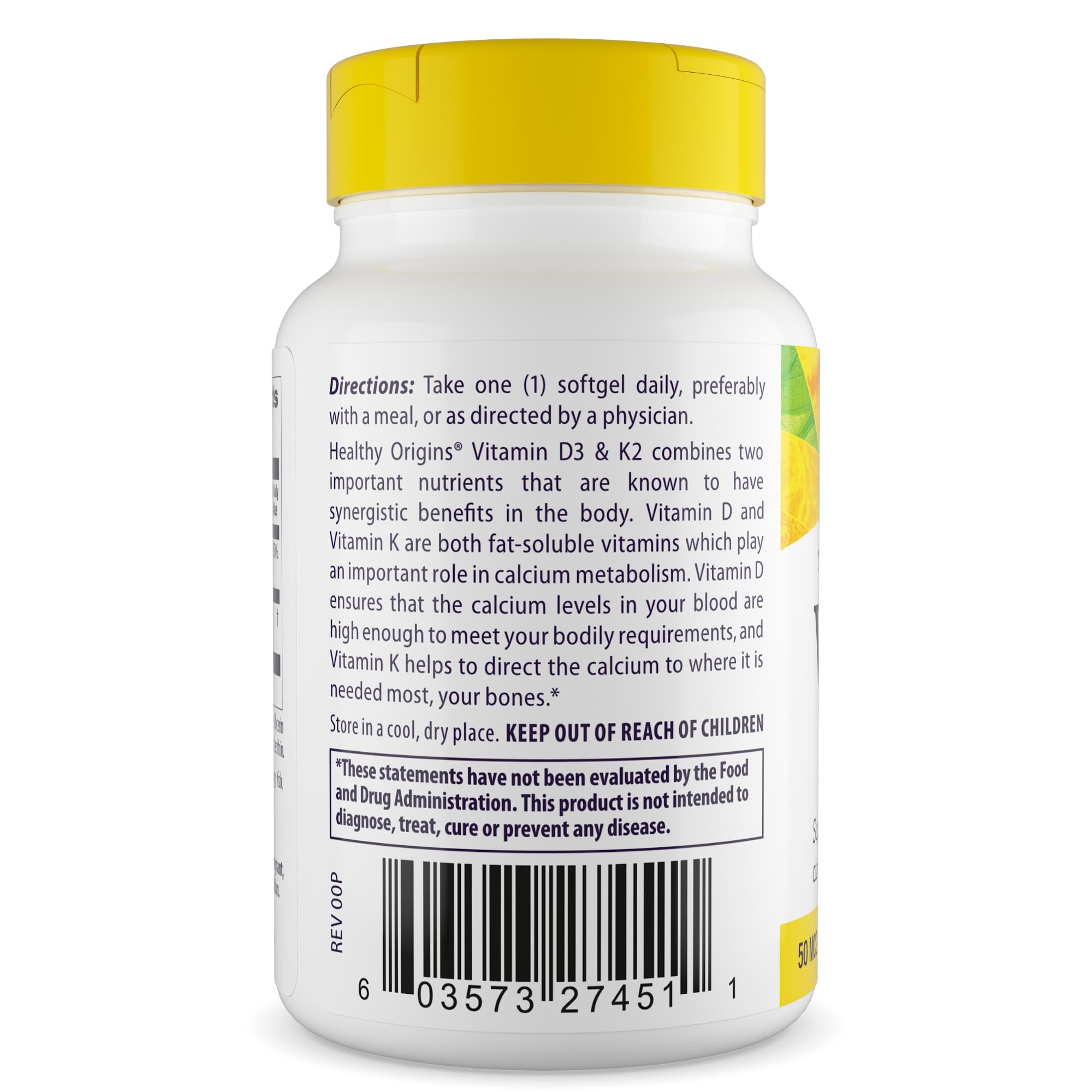 Healthy Origins Vitamin D3 2,000 IU & K2 200 mcg, 60 Softgels — Amazon image 3