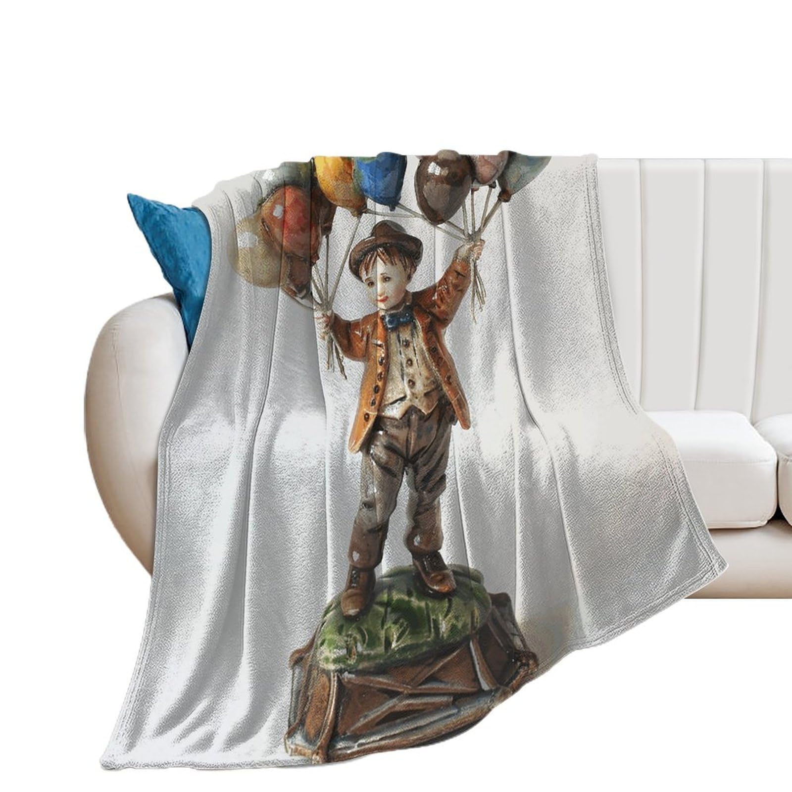 Couverture douce contre le froid pour canapé et lit imprimé retro