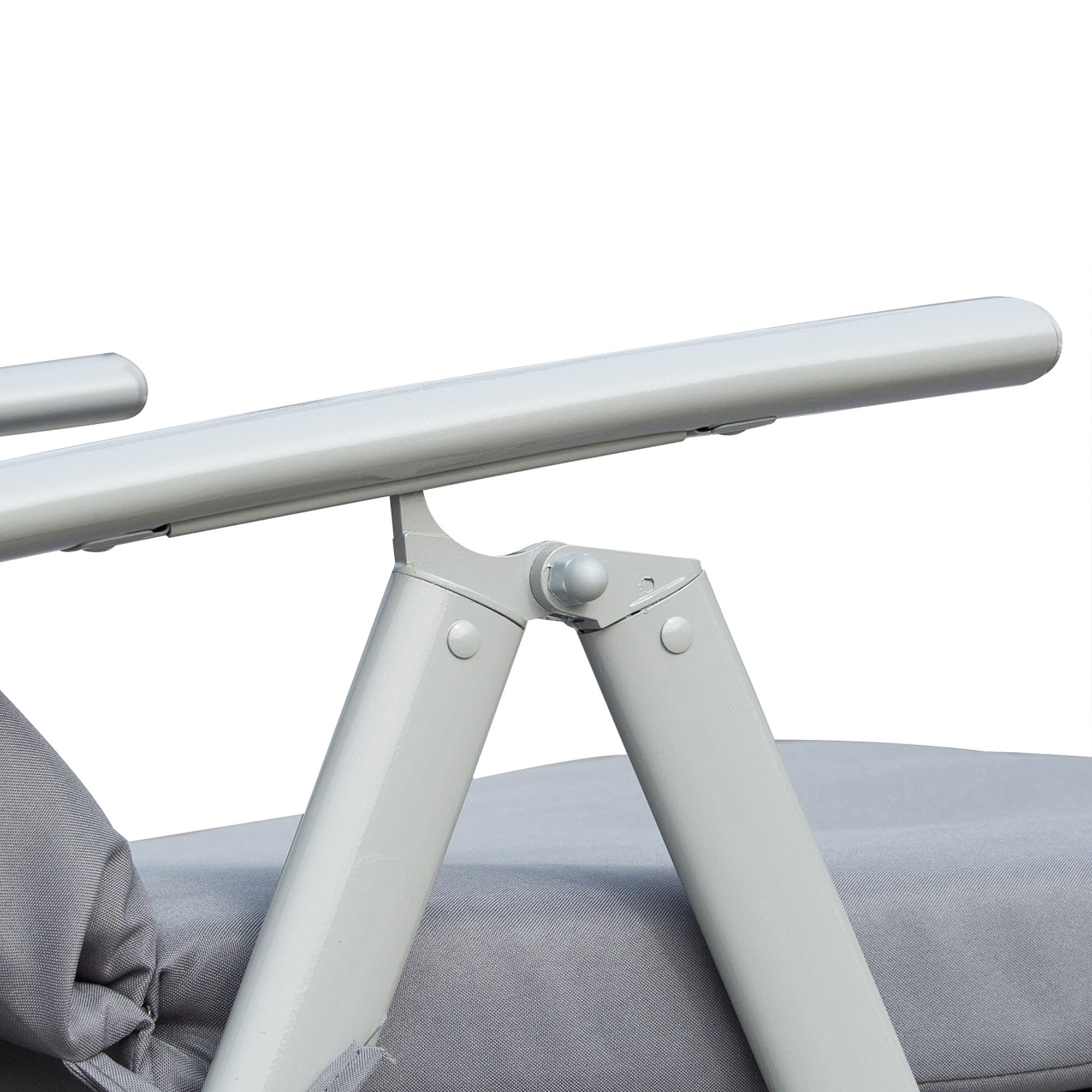 Outsunny Tumbona Plegable Tumbona de Jardín con Respaldo Ajustable en 7 Posiciones con Cojín Cuerpo Entero y Cabeza para Terraza Piscina Carga 165 kg 137x63,5x100,5 cm Gris
