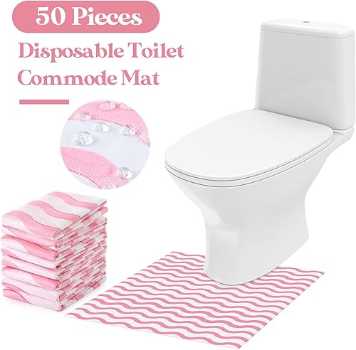 Miniatura 4 de 50 tapetes desechables para inodoro, desodorizantes, impermeables, en forma de U, para niños, entrenamiento para ir al baño, incontinencia (olas