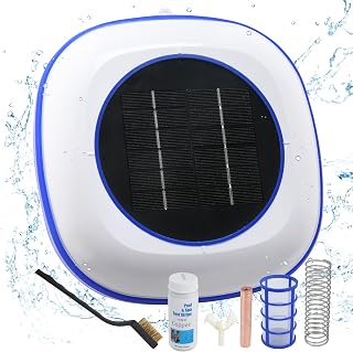 VINGLI Solar Powered Pool Ionizer,Copper-Based Water Care System,Designed to Help Reduce Chlorine Use While Supporting Clear Pool Water,Suitable for Pools up to 35,000 Gallons