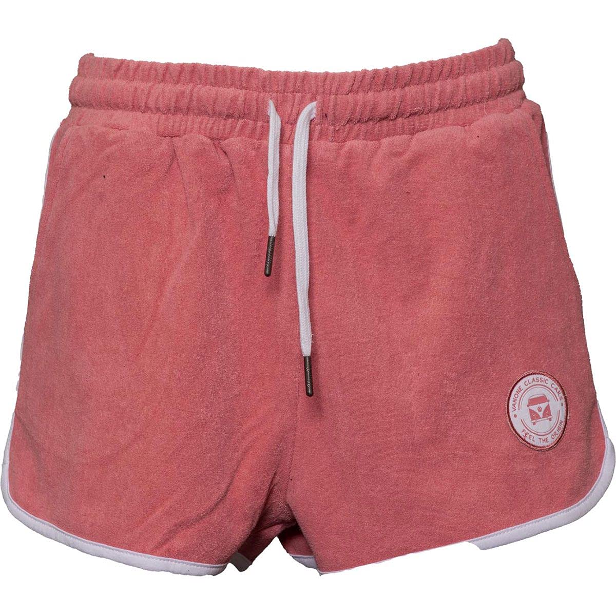 Van One Classic Cars Damen Frottee Short VW Bulli »SURF Club« Dusty Rose Weiß