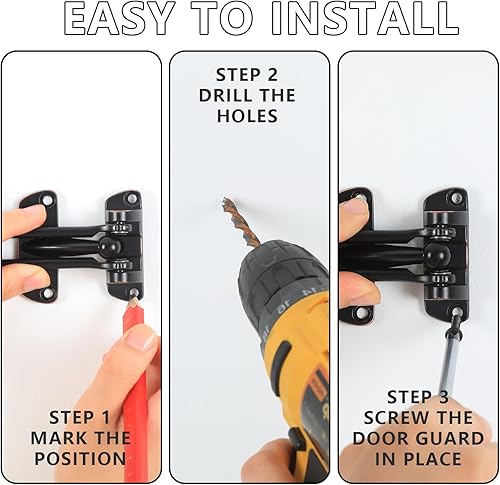 Miniatura 7 de WellMade Pestillo de bloqueo de puerta de barra oscilante, pestillo de seguridad de puerta para seguridad de los niños y seguridad del hogar, cierre