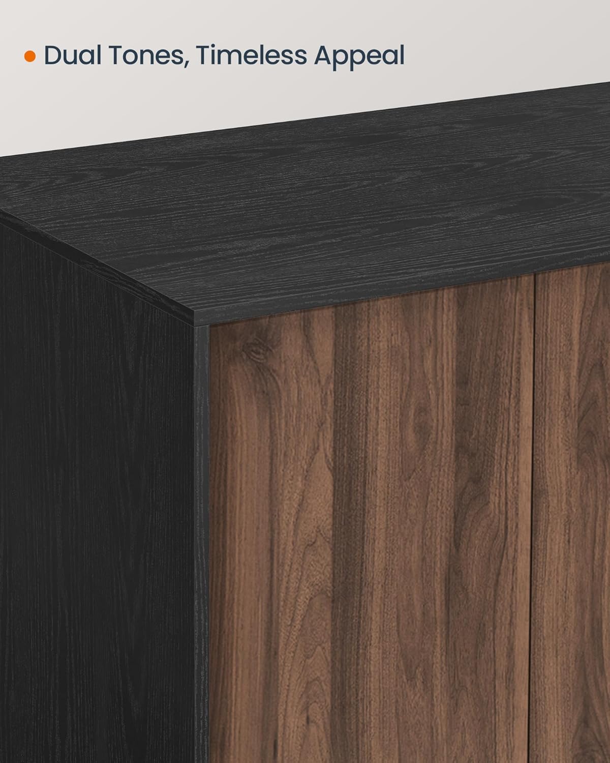 SONGMICS HOME Cat Litter Box Enclosure, Superfast Toolless Assembly, Litter Box Furniture for Large Cats, Display Side Table, Push-to-Open Doors, Ebony Black and Somber Walnut UPCL013BE01S