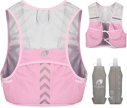 Running Vest with 2 Pieces 500 ml Water Bottle Lightweight Running Backpack Men Women Hydration Backpack Hydration Vest for Waist Running Running Marathon Accessories M/L