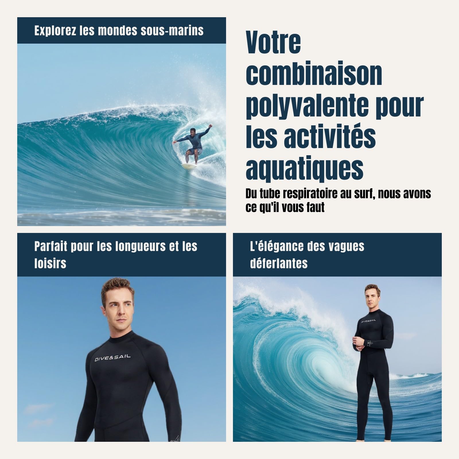 Generic Maillot de Bain Super Extensible pour Femme et Homme, Combinaison 1 Pièce avec Fermeture éclair dans Le Dos, pour La Plongée en Apnée, La Natation Sou
