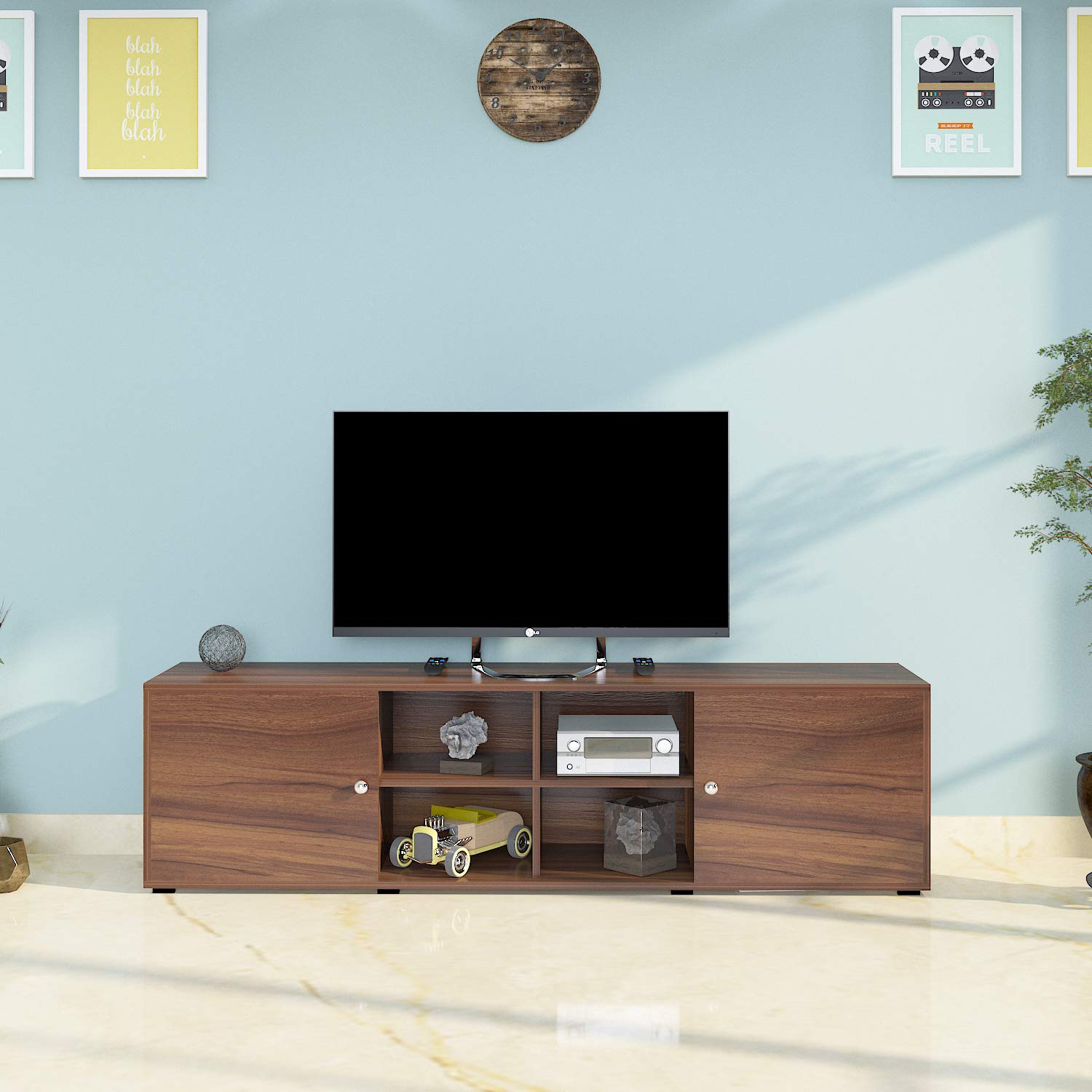 Klaxon Riffa Engineered Wood TV Entertainment Unit - Asian Walnut-image-14
