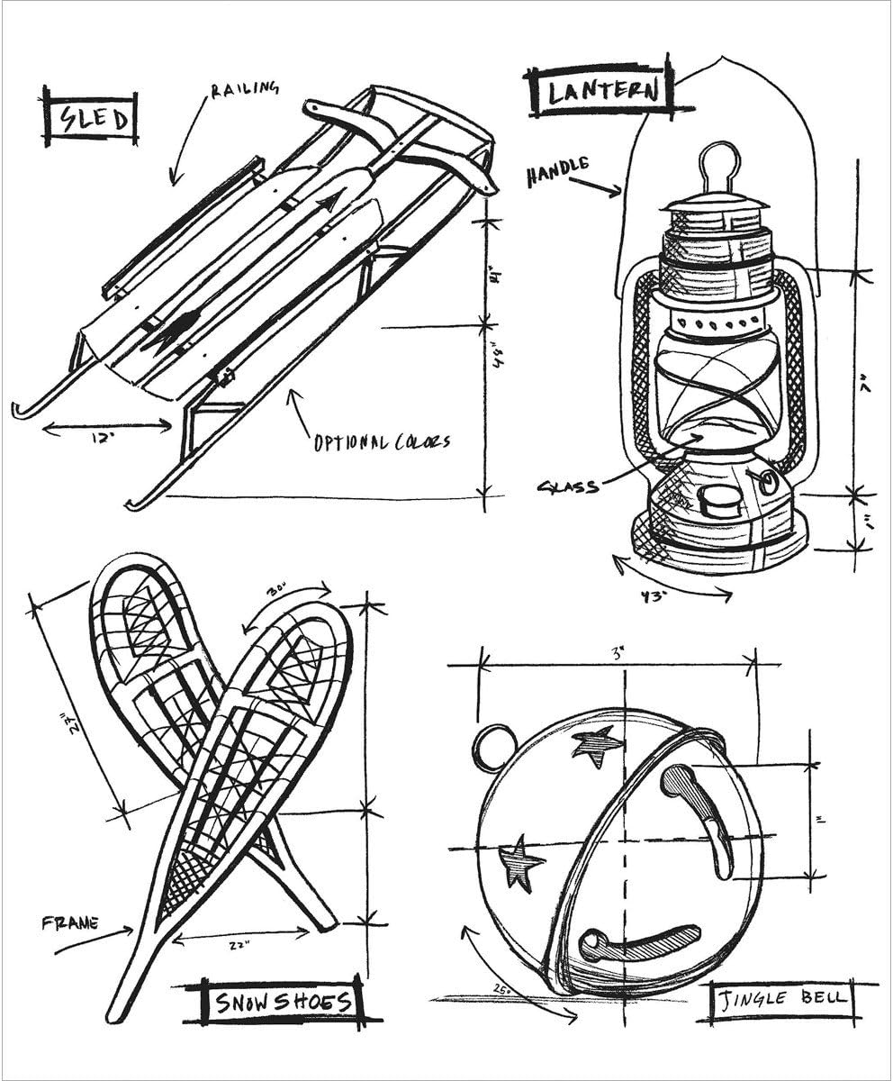 Stampers Anonymous Tim Holtz Cling Rubber Stamp Set, 7 by 8.5, Inch, Christmas Blueprint #5