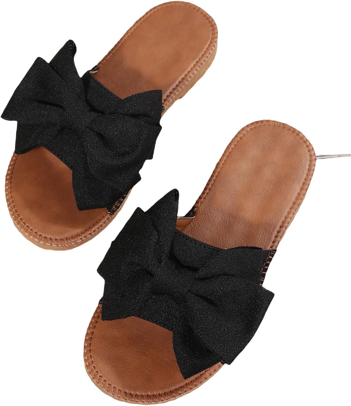 GORGLITTER Women's Bow Knot Flat Sandals Open Toe Slip On Slide Slipper Single Band Flats - Image 5