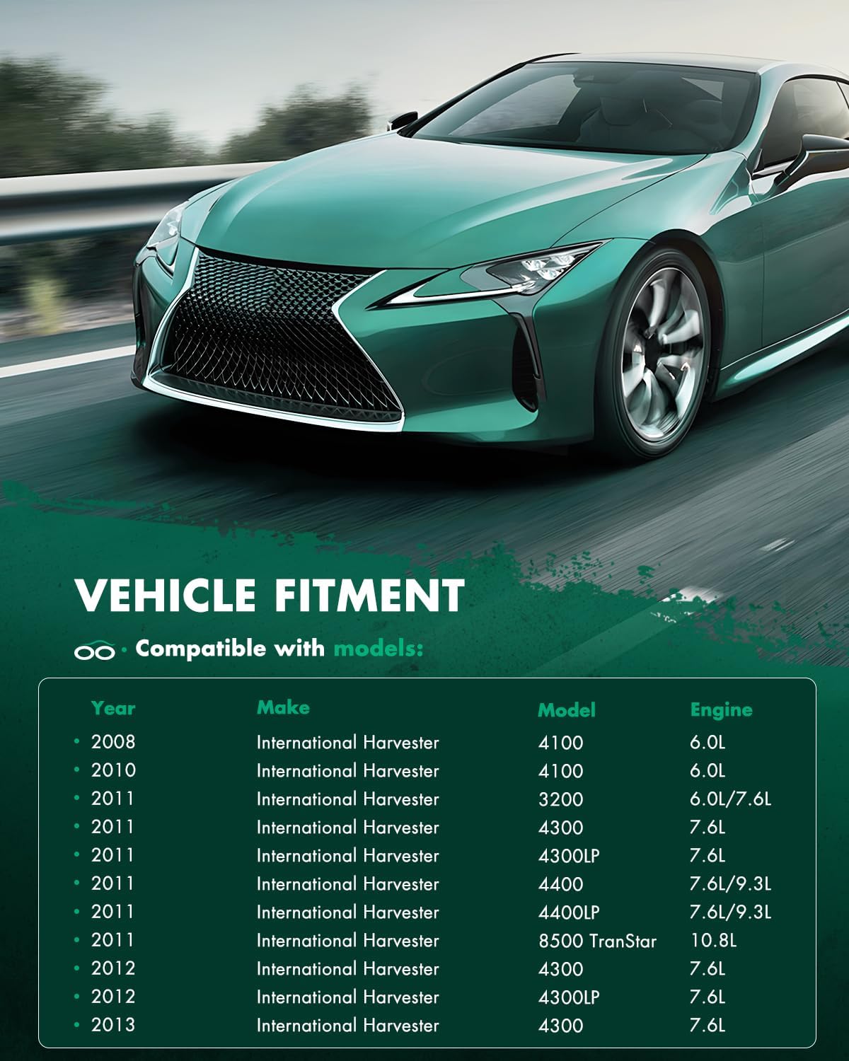 SCITOO Air Conditioning A/C Condenser for International Harvester for 2011 3200 6.0L 7.6L 2008-2010 4100 6.0L 2011-2013 4300 7.6L 2011-2012 4300LP 7.6L 2011 8500 TranStar 10.8L; Replace 2593329C91