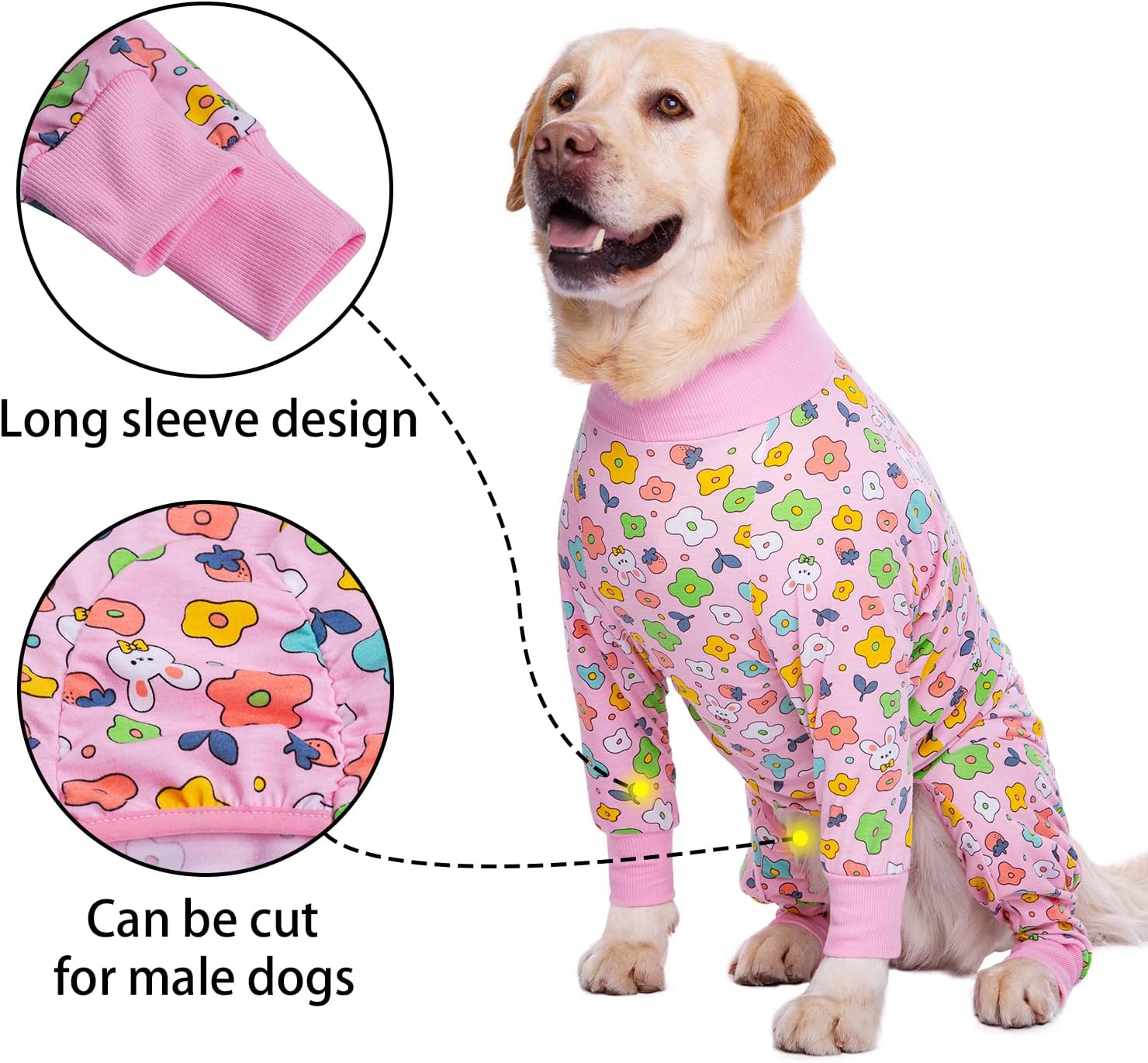 dog surgery recovery suit onesies for large dogs spayed recovery suit cone alternative after surgery abdominal wounds protector dog bodysuit for medium large dogs pajamas xl pink flower