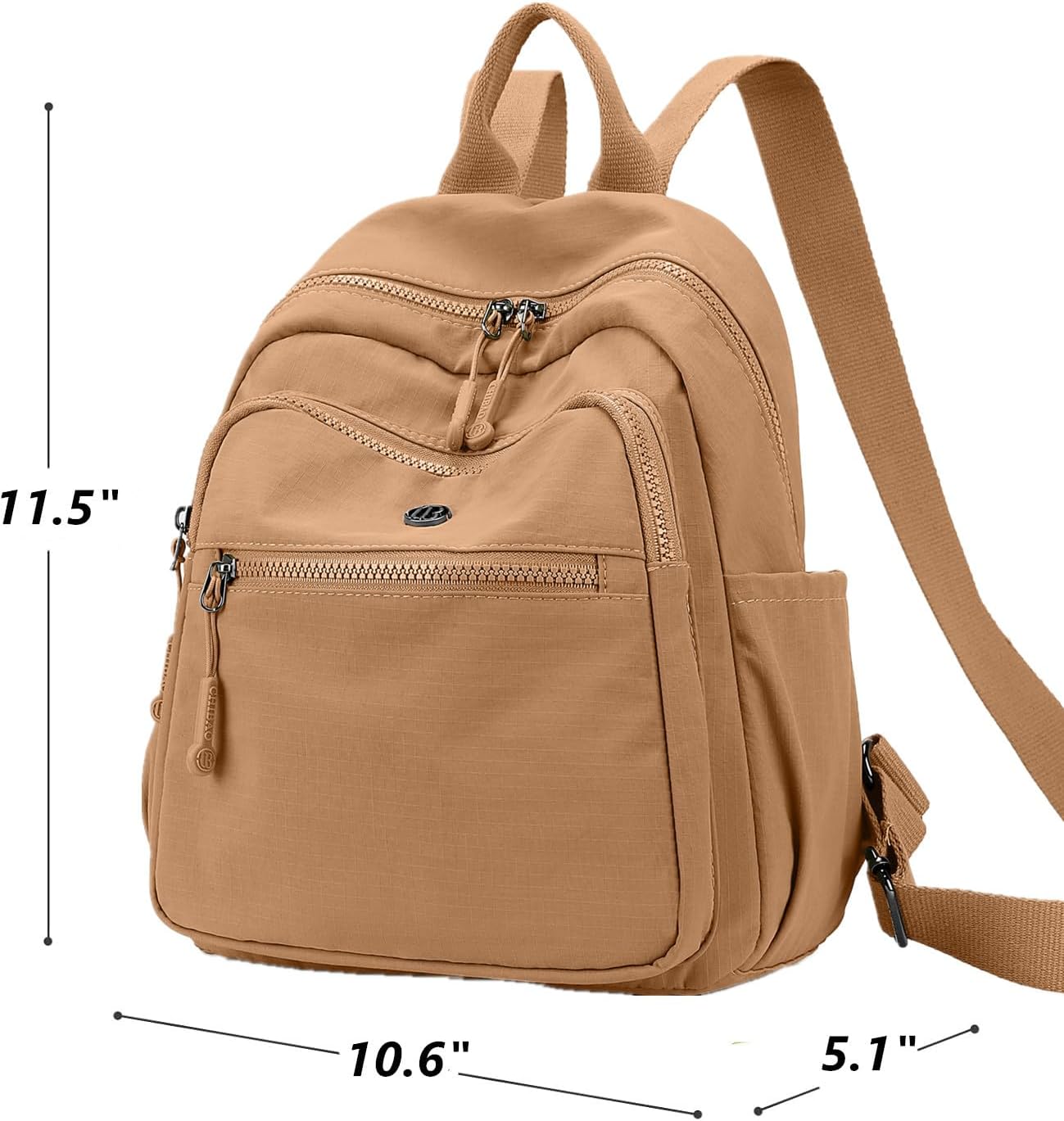 Backpack Purse for Women Ladies Nylon Bag Casual Daypack Travel Shopping Pack (B Style Khaki) - Image 2
