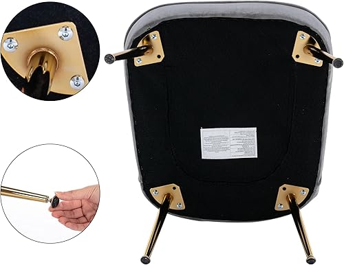 Miniatura 44 de Juego de 2 sillas decorativas de terciopelo, cómodas sillas de sala de estar, sin brazos, sofá individual lateral de mediados de siglo con patas