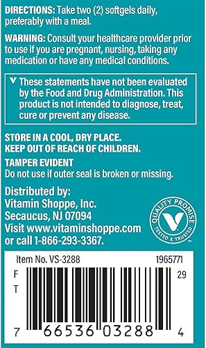 Miniatura 3 de The Vitamin Shoppe Aceite de pescado Omega 3 de 1000 mg, EPA 570 mg y DHA 130 mg, pureza asegurada, destilado molecularmente para apoyar la salud
