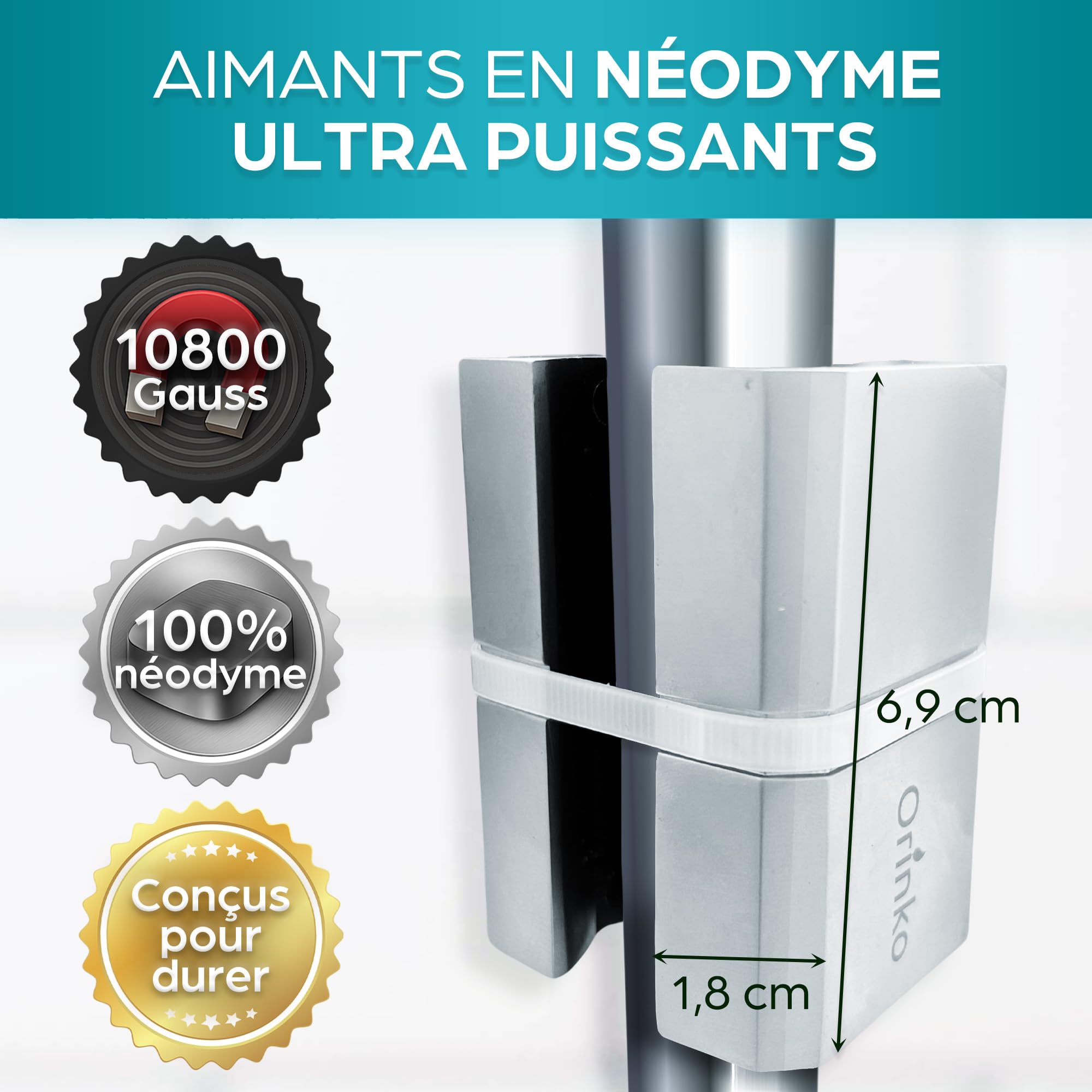 ORINKO Aimant Anticalcaire Magnétique Puissant pour Canalisation et Robinet – Anti Calcaire Magnétique pour Lave-Linge, Lave-Vaisselle et Douche – Adoucisseur d’Eau sans Produit Chimique