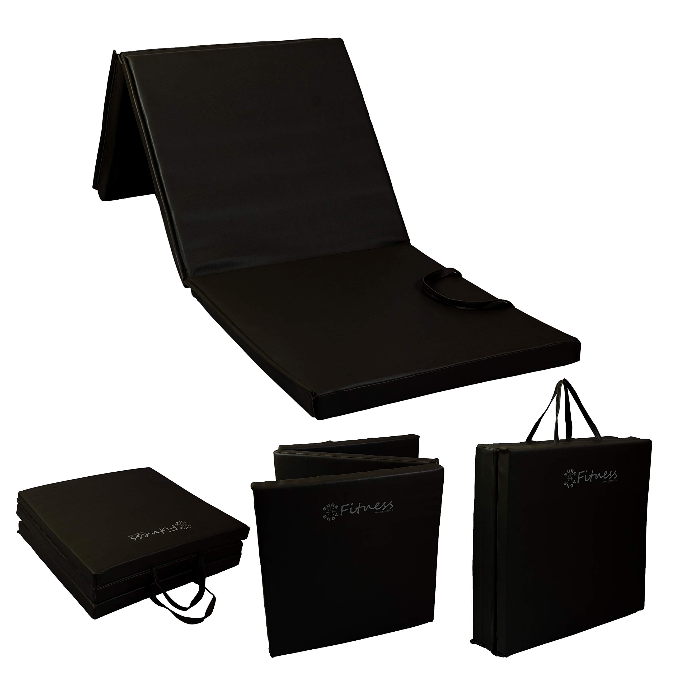 Sure Shot Fitness Tri Fold Fitness Mat, Black, 50mm