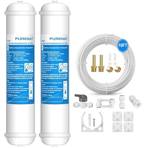 PURENAT Inline Water Filter with Fittings 2 Pack